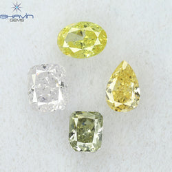 0.77 CT/4 Pcs Mix Shape Natural Diamond Mix Color SI2 Clarity (4.20 MM)