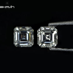 0.30 CT/2 Pcs Asscher Shape White (G+) Color Natural Loose Diamond VVS-VS Clarity (3.00 MM)