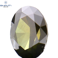 0.20 CT Oval Shape Natural Diamond Green Color I1 Clarity (4.02 MM)