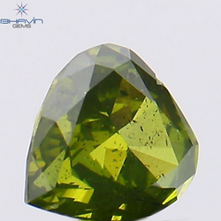 0.24 CT Heart Shape Natural Diamond Green Color SI1 Clarity (4.11 MM)