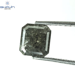 1.00 CT アッシャー シェイプ ナチュラル ダイヤモンド ソルト アンド ペッパー カラー I3 クラリティ (5.72 MM)