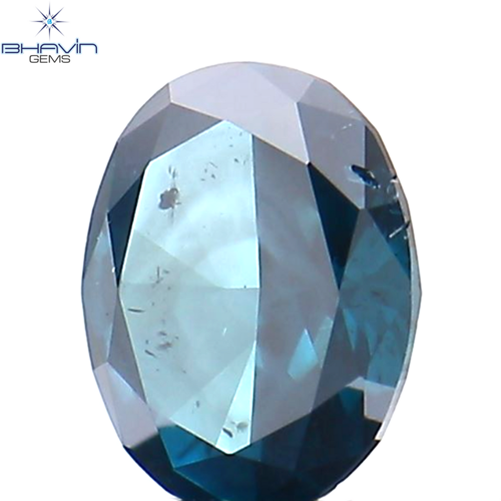 0.28 CT Oval Shape Natural Diamond Blue Color SI1 Clarity (4.63 MM)