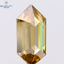 1.58 CT Hexagon Shape Natural Diamond Champagne Color I1 Clarity (10.80 MM)
