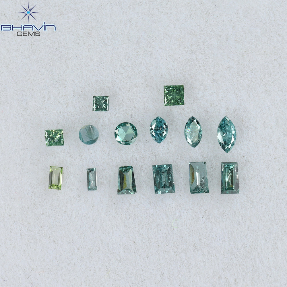 0.29 CT/14 PCS Mix Diamond Natural diamond Blue Diamond SI Clarity (2.35 MM)