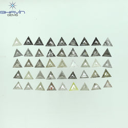3.49 CT/26 Pcs Triangle Shape Natural Loose Diamond Salt And Pepper Color I3 Clarity (4.35 MM)