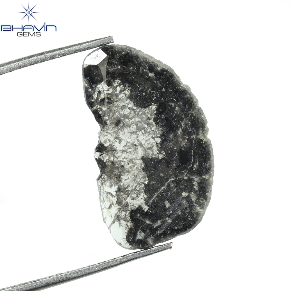 2.15 CT Slice Shape Natural Diamond Salt And Pepper Color I3 Clarity (16.58 MM)