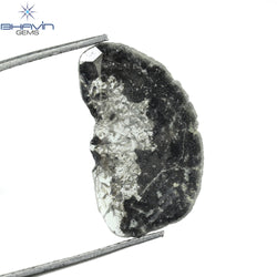 2.15 CT Slice Shape Natural Diamond Salt And Pepper Color I3 Clarity (16.58 MM)