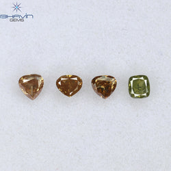 0.49 CT/4 Pcs Mix Shape Natural Diamond Pink Color SI2 Clarity (3.33 MM)