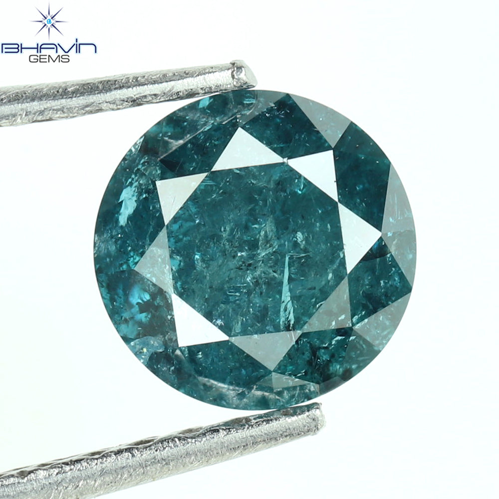 0.74 CT Round Diamond Natural Diamond Blue Color I3 Clarity (5.76 MM)