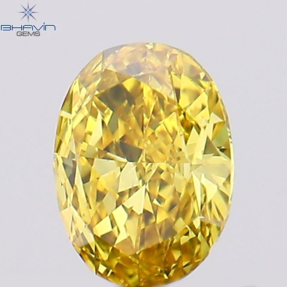 0.20 CT Oval Shape Natural Diamond Yellow Color VS1 Clarity (4.15 MM)