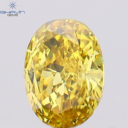 0.20 CT Oval Shape Natural Diamond Yellow Color VS1 Clarity (4.15 MM)