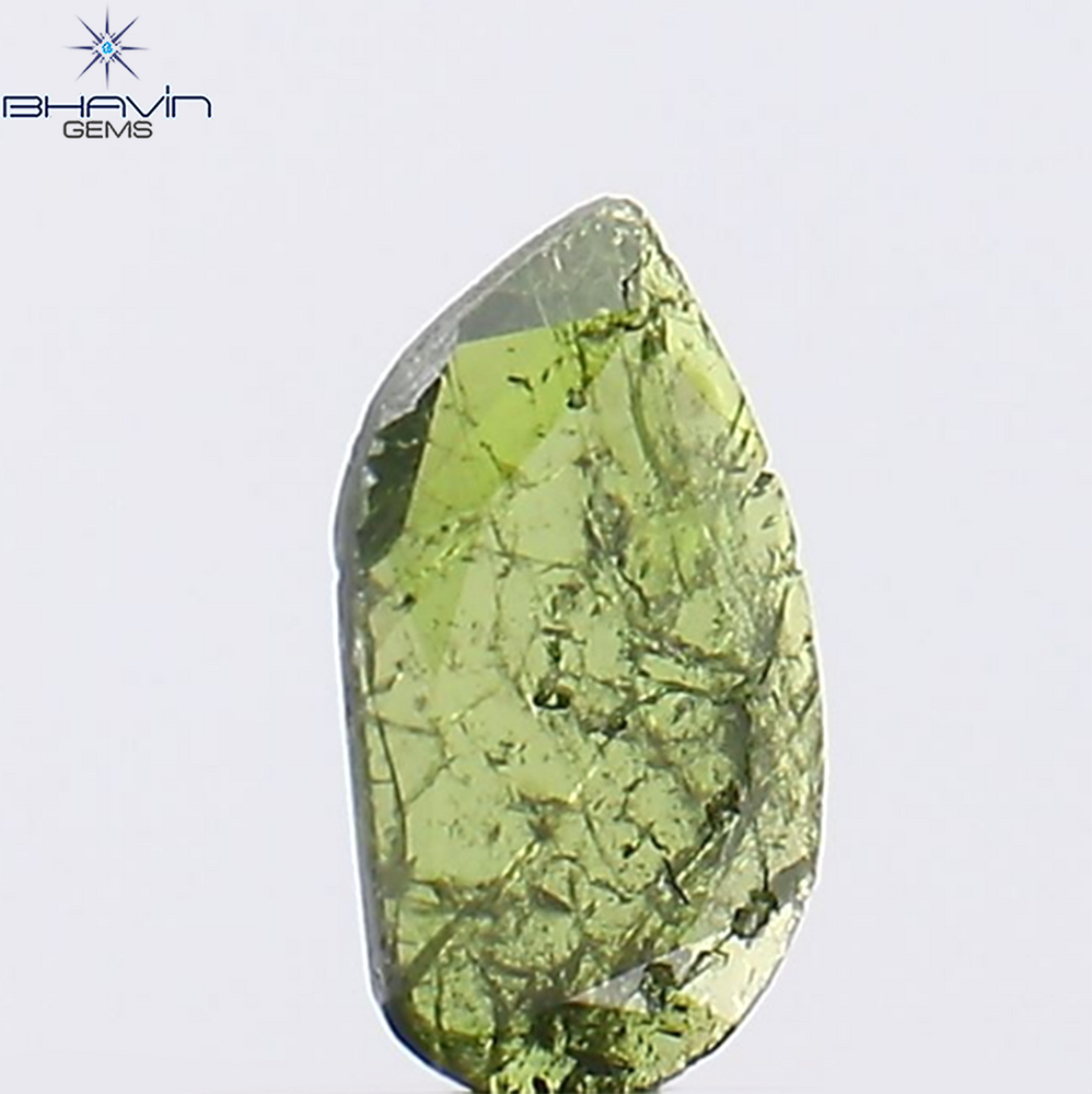 0.23 CT Pear Shape Natural Diamond Green Color I2 Clarity (6.27 MM)