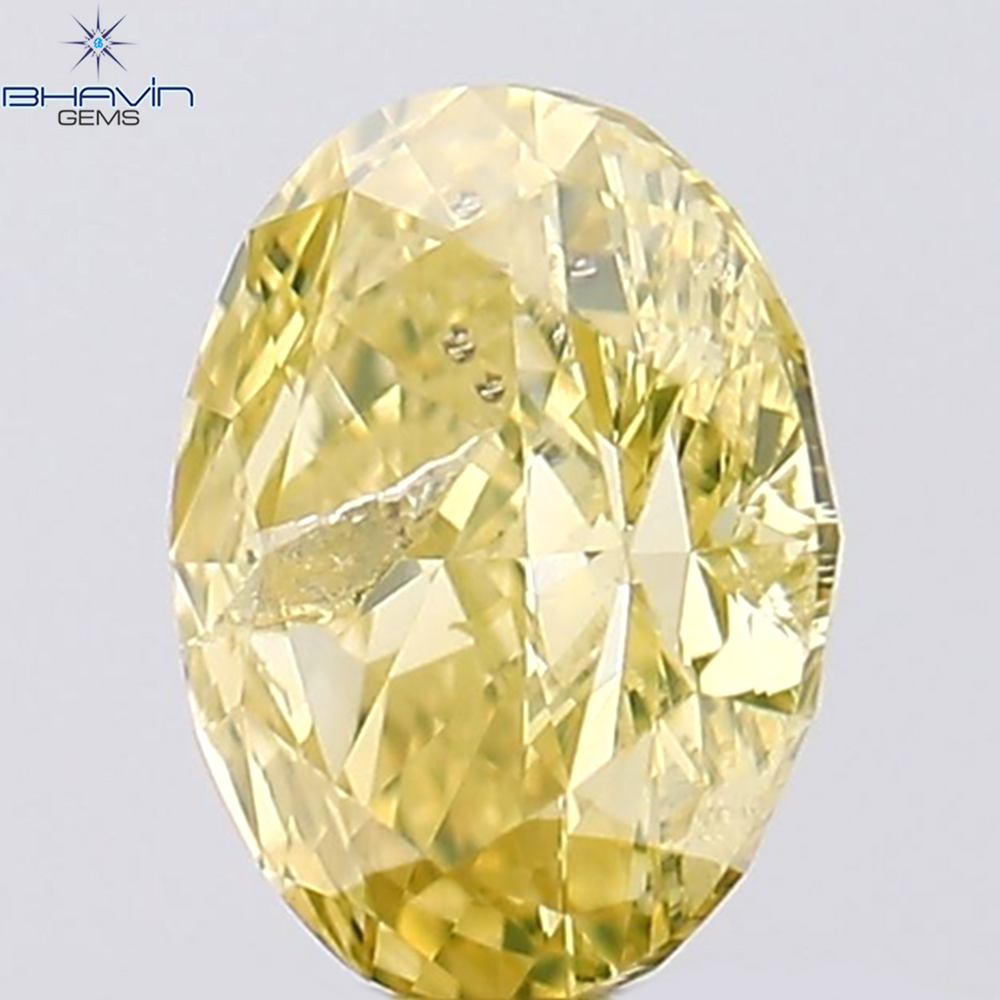 0.51 CT Oval Shape Natural Diamond Orange Yellow Color I1 Clarity (5.64 MM)