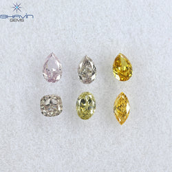 0.41 CT/6 Pcs Mix Shape Natural Diamond Mix Color VS-SI Clarity (3.57 MM)