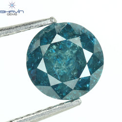 0.81 CT Round Diamond Natural Diamond Blue Color I3 Clarity (5.88 MM)