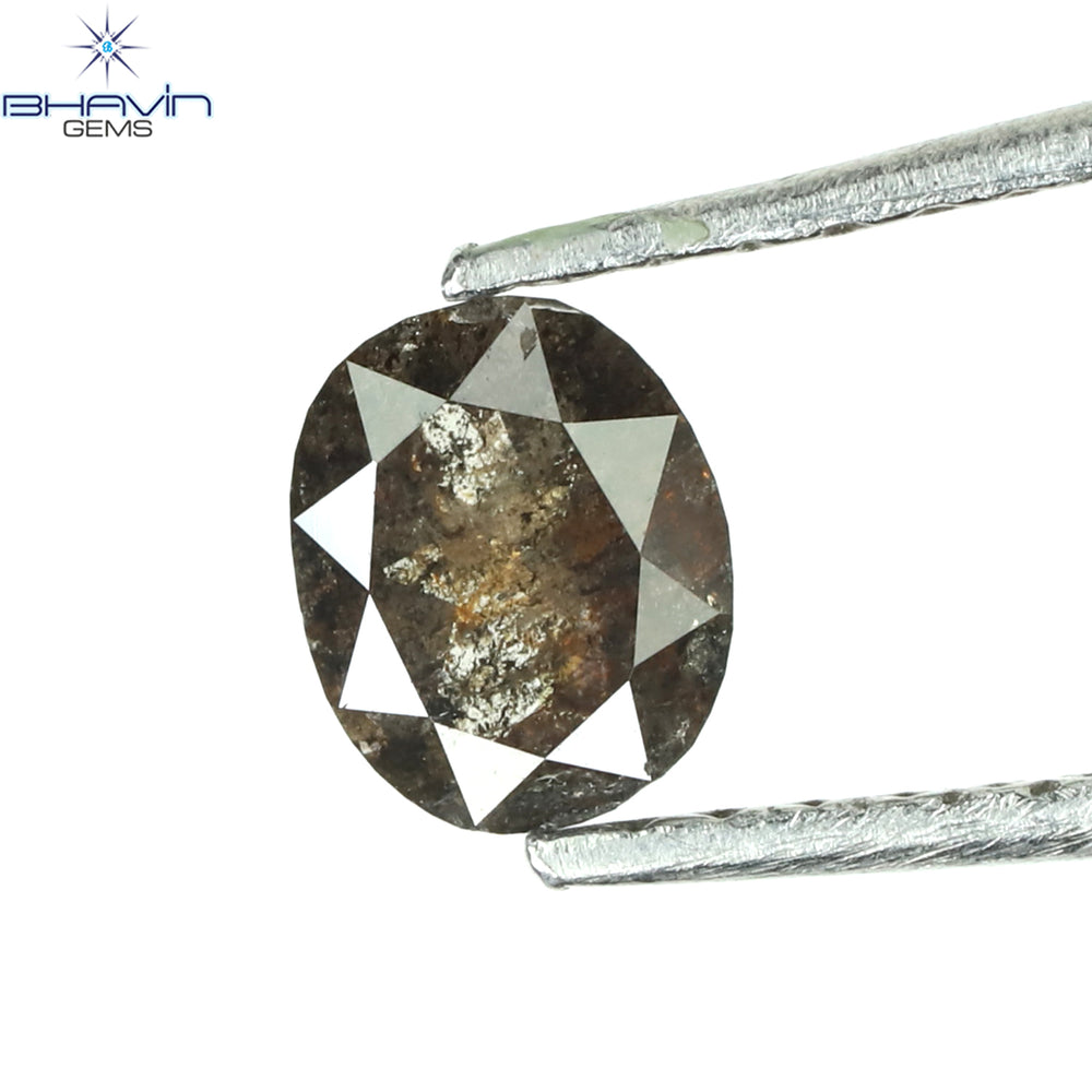 0.39 CT Oval Shape Natural Diamond Salt And Pepper Color I3 Clarity (5.20 MM)