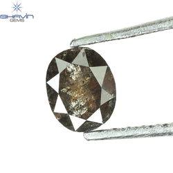 0.39 CT Oval Shape Natural Diamond Salt And Pepper Color I3 Clarity (5.20 MM)