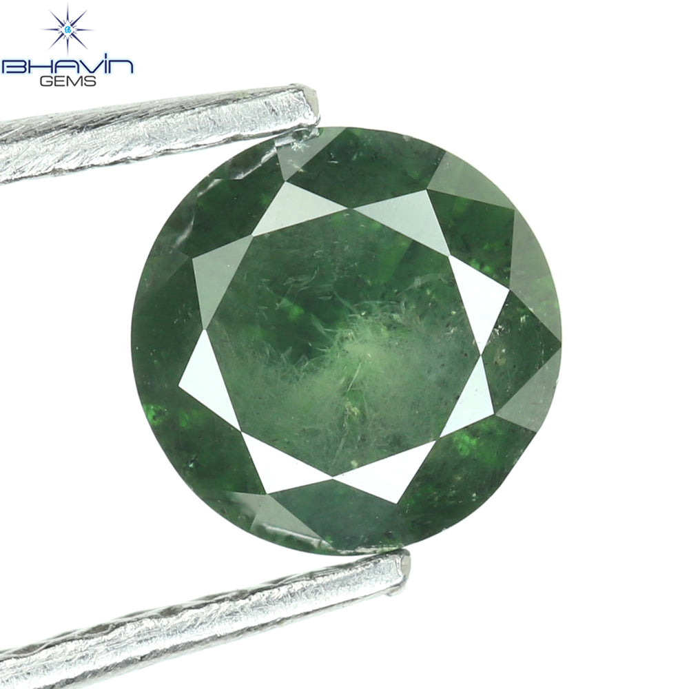 0.59 CT Round Diamond Natural Loose Diamond Green Color I3 Clarity (5.35 MM)