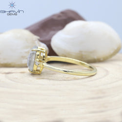 Hexagon Diamond Salt And Pepper Diamond Natural Diamond Ring Gold Ring Engagement Ring