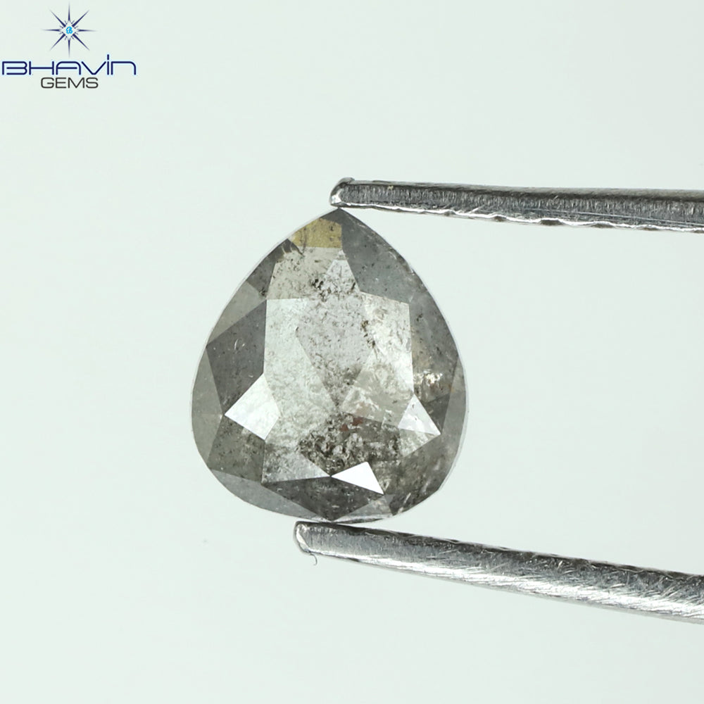 0.39 CT ペアシェイプ ナチュラル ルース ダイヤモンド ソルト アンド ペッパー カラー I3 クラリティ (5.27 MM)