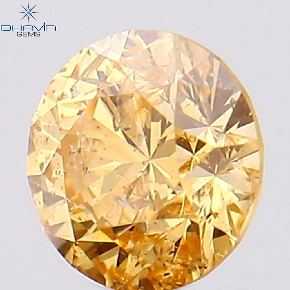 0.23 CT Round Shape Natural Diamond Orange Color VS2 Clarity (0.23 MM)