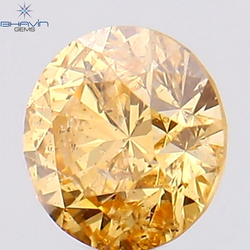 0.23 CT Round Shape Natural Diamond Orange Color VS2 Clarity (0.23 MM)