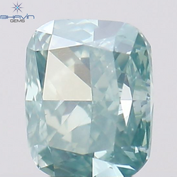 0.23 CT クッション シェイプ 天然ダイヤモンド グリーンがかったブルー カラー VS2 クラリティ (3.30 MM)