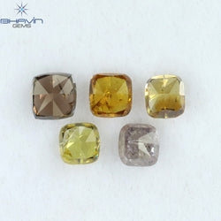 1.23 CT/5 Pcs Cushion Shape Natural Diamond Mix Color SI2 Clarity (3.75 MM)