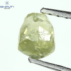 0.54 CT Rough Shape Natural Diamond Green Yellow Color SI Clarity (4.86 MM)
