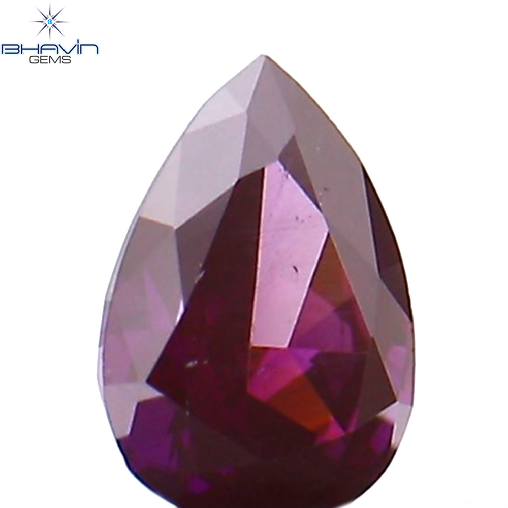 0.14 CT Pear Shape Natural Diamond Enhanced Pink Color VS1 Clarity (4.02 MM)