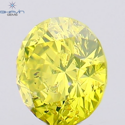 0.26 CT Round Shape Natural Diamond Greenish Yellow Color SI1 Clarity (4.11 MM)