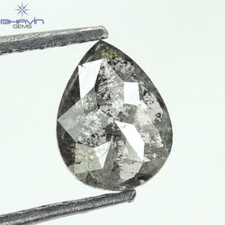 0.57 CT Pear Shape Natural Loose Diamond Salt And Pepper Color I3 Clarity (6.42 MM)