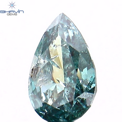 0.22 CT Pear Shape Natural Diamond Blue Color I1 Clarity (4.80 MM)