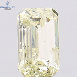 0.31 CT エメラルド シェイプ ナチュラル ダイヤモンド イエロー カラー I1 クラリティ (4.67 MM)