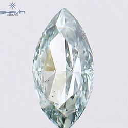 0.15 CT Marquise Shape Natural Diamond Bluish Green Color SI1 Clarity (4.48 MM)