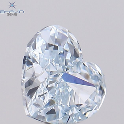 0.45 CT Heart Shape Natural Diamond Greenish Blue Color VS1 Clarity (4.36 MM)