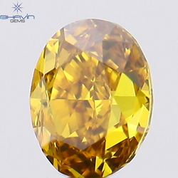 0.19 CT Oval Shape Natural Diamond Orange Color VS1 Clarity (3.64 MM)