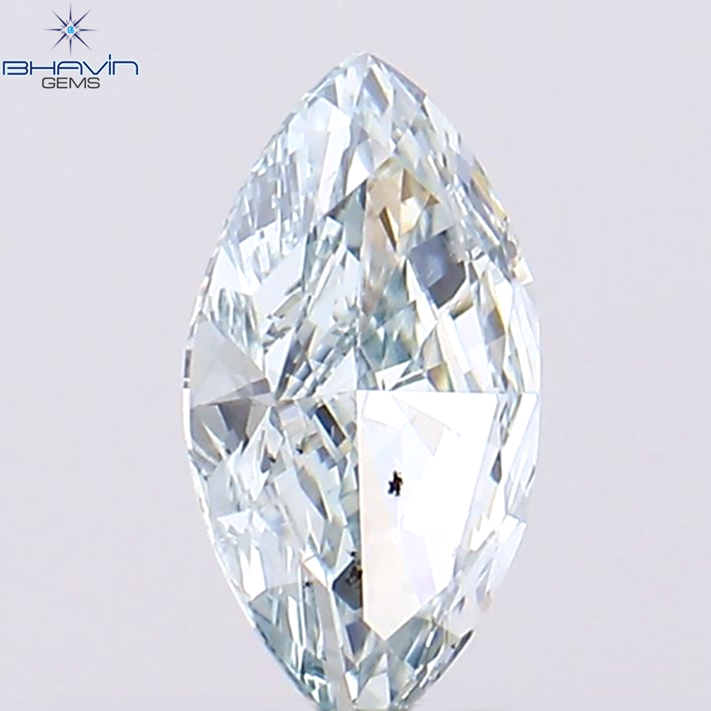 0.36 CT Marquise Shape Natural Diamond Greenish Blue Color SI1 Clarity  (6.85 MM)