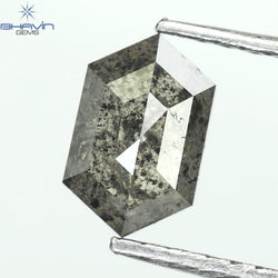 0.80 CT Hexagon Shape Natural Loose Diamond Salt And pepper Color I3 Clarity (7.10 MM)