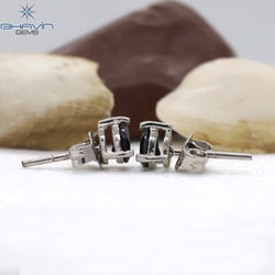 Pear Diamond White Gold Stud Earring Black Diamond Natural Loose Diamond Earring