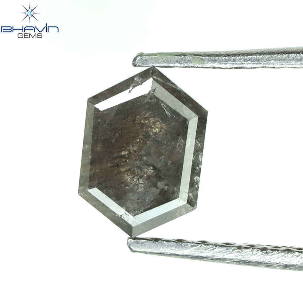 0.48 CT 六角形 天然ルース ダイヤモンド ソルト アンド ペッパー カラー I3 クラリティ (5.06 MM)