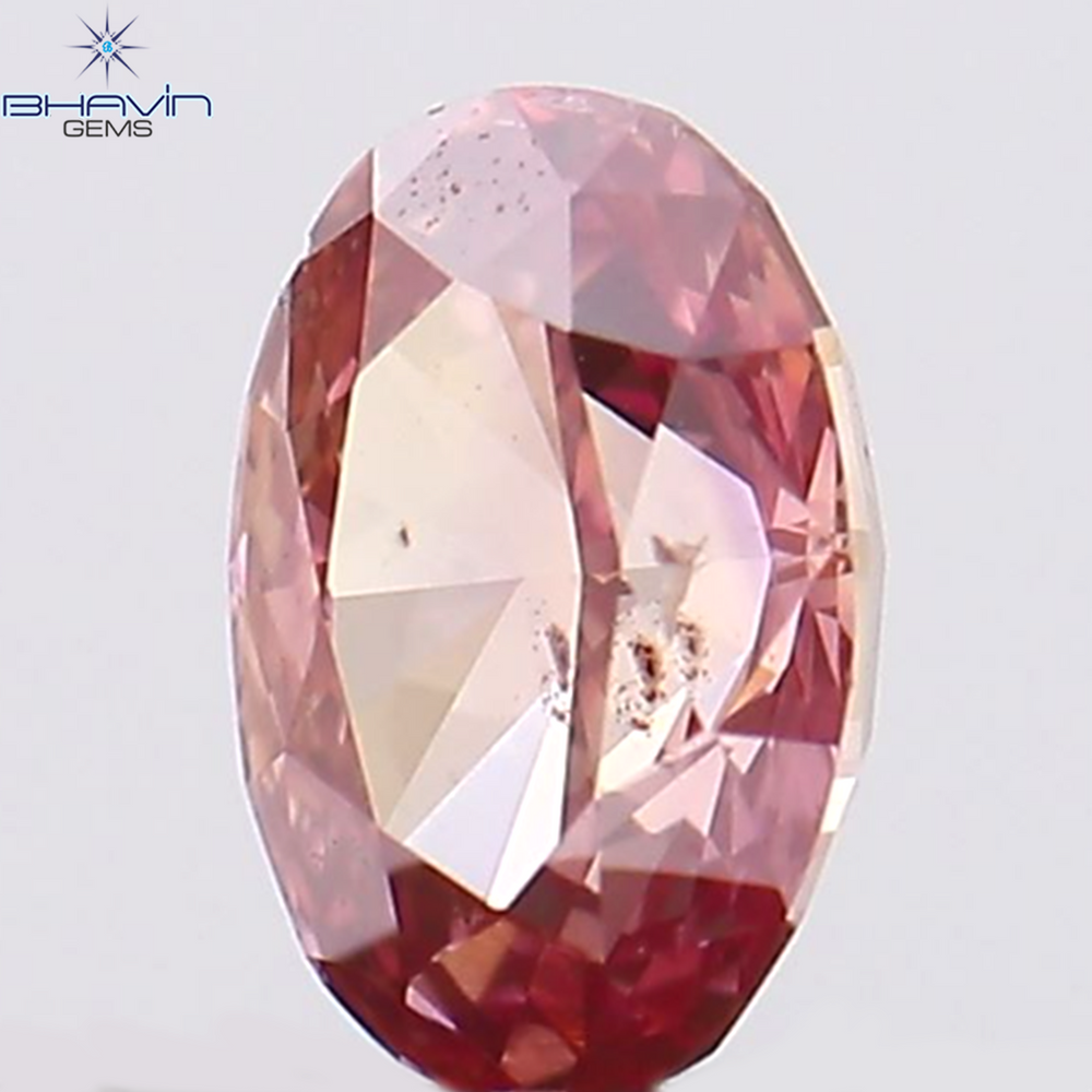 0.24 CT Oval Shape Natural Diamond Enhanced Pink Color VS2 Clarity (4.40 MM)
