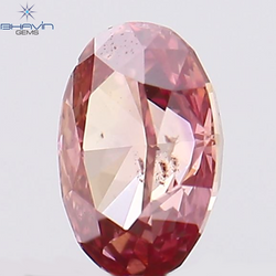 0.24 CT Oval Shape Natural Diamond Enhanced Pink Color VS2 Clarity (4.40 MM)