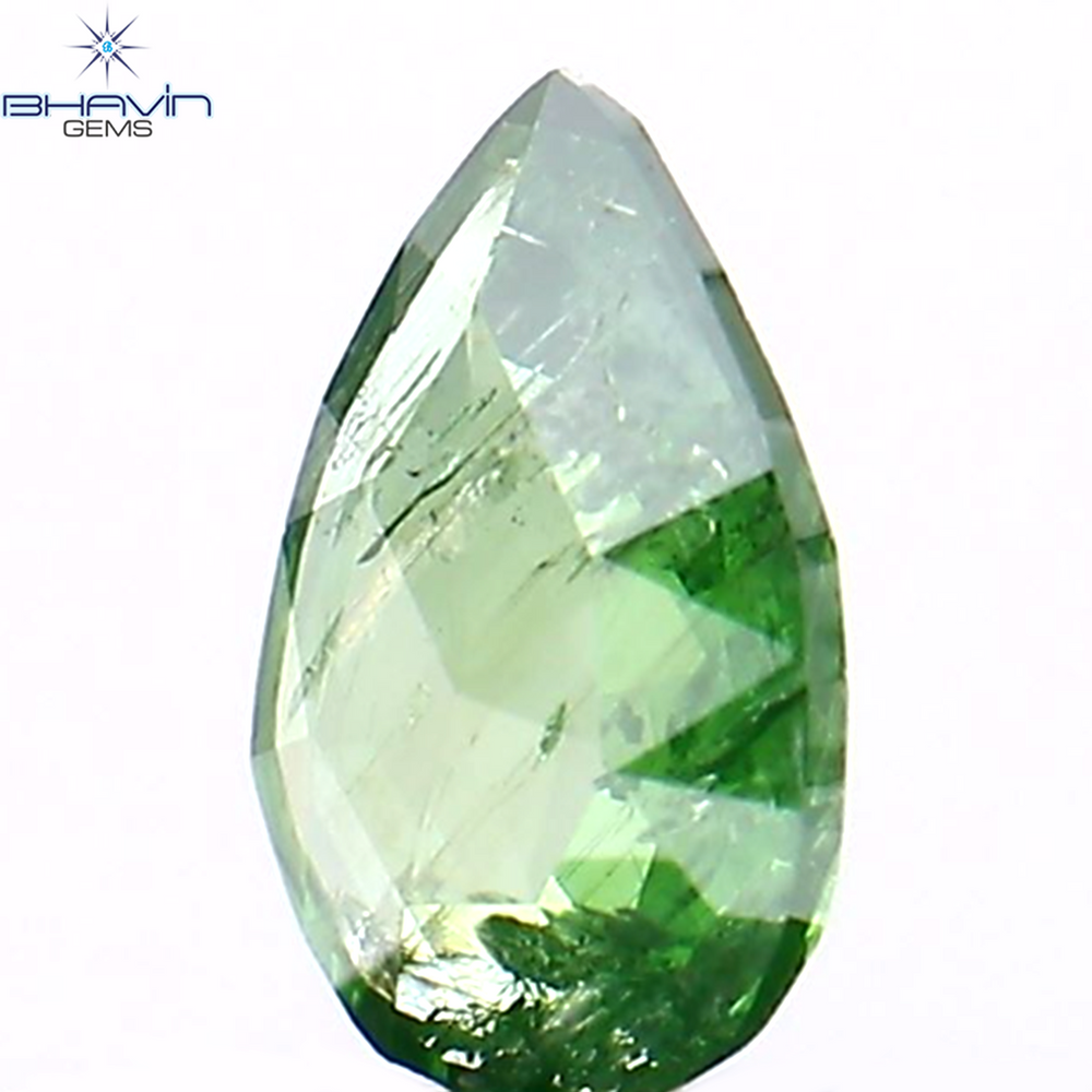 0.15 CT Pear Shape Natural Diamond Green Color I2 Clarity (4.76 MM)