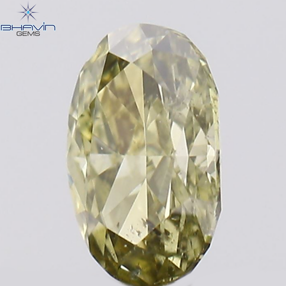 0.18 CT Oval Shape Natural Diamond Green(Chameleon) Color SI1 Clarity (4.20 MM)