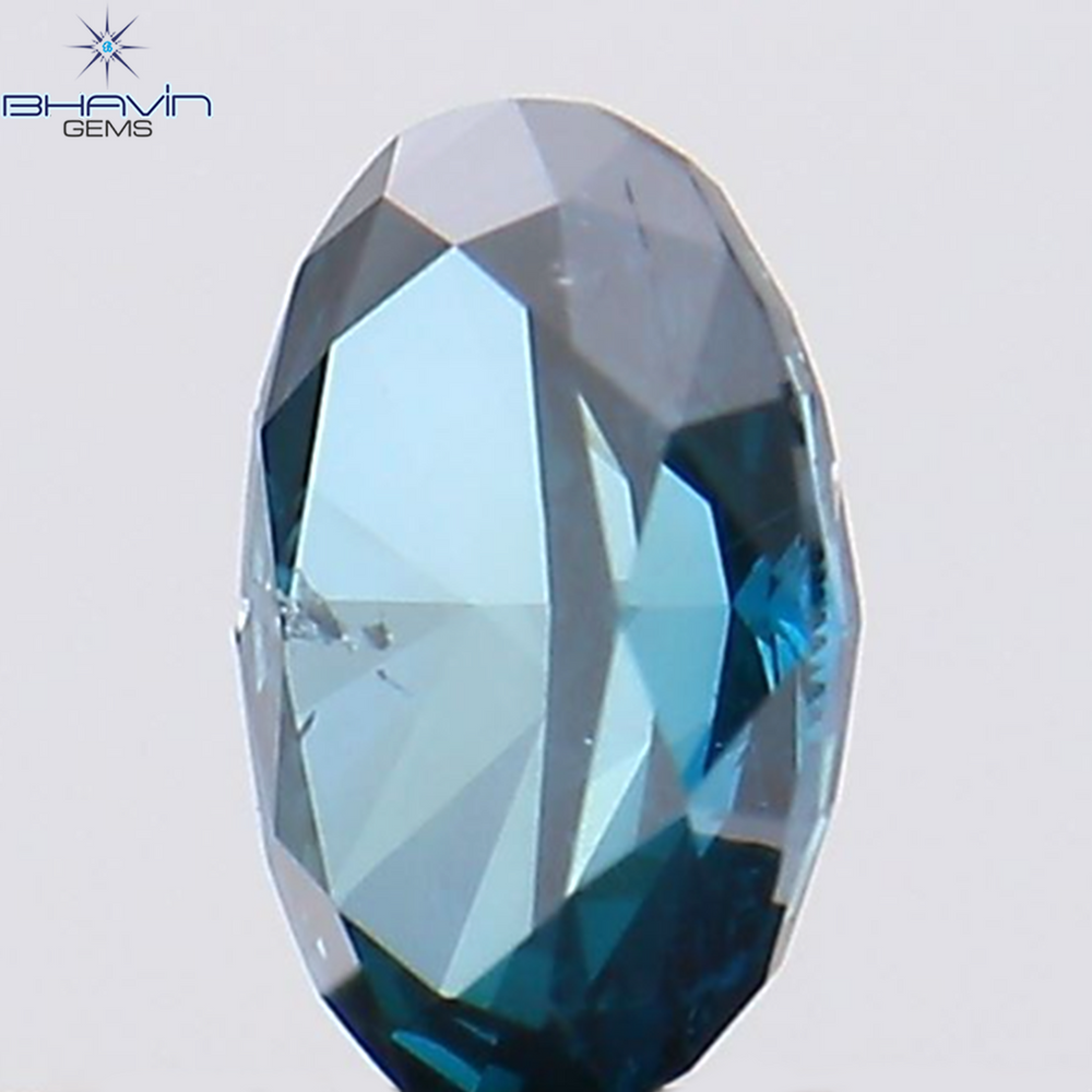 0.19 CT Oval Shape Natural Diamond Blue Color SI1 Clarity (4.26 MM)