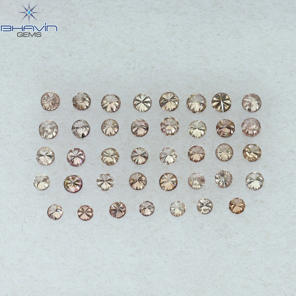 0.26 CT/39 Pcs Round Shape Natural Loose Diamond Pink (Argyle) Color SI Clarity (1.35 MM)