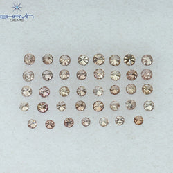 0.26 CT/39 Pcs Round Shape Natural Loose Diamond Pink (Argyle) Color SI Clarity (1.35 MM)