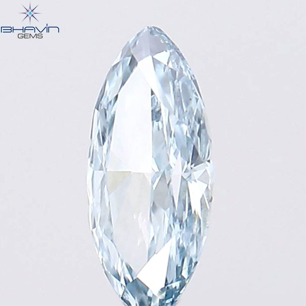 0.15 CT Marquise Shape Natural Diamond Blue Color VS2 Clarity (5.38 MM)