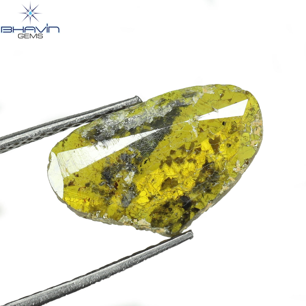 1.43 CT Heart Slice Shape Natural Diamond Yellow Color I3 Clarity (14.08 MM)